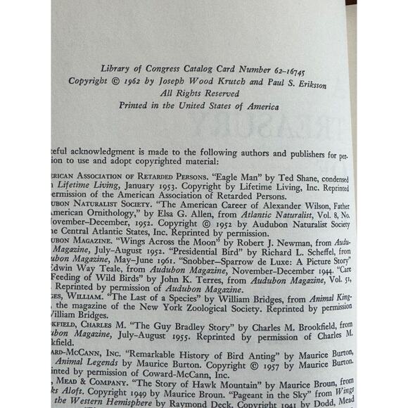A Treasury of Birdlore Joseph Wood Krutch Paul S. Eriksson HB 1962 Bird Watching - Picture 4 of 7